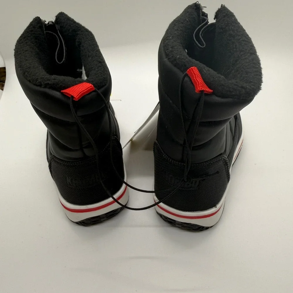 Khombu Zippy Black Winter Snow Boots Kids Size 5M Front Zip US Ski Team 44796